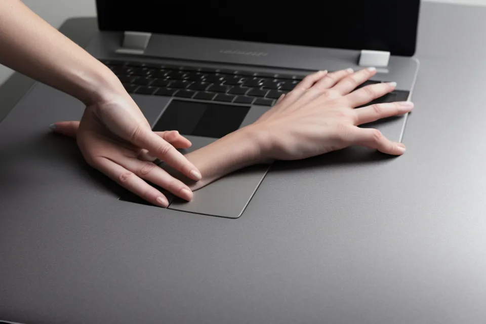 A hand closing a laptop lid to mark the start of an evening routine after work