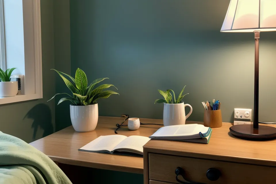 A cat sniffing a pet-safe spider plant chosen for a safer bedroom sleep environment