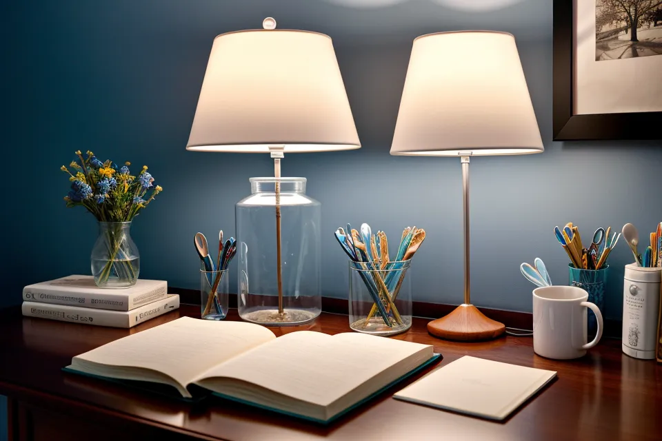 Bedside table with a glass of water and sleep journal used for anxiety relief breathing before bed