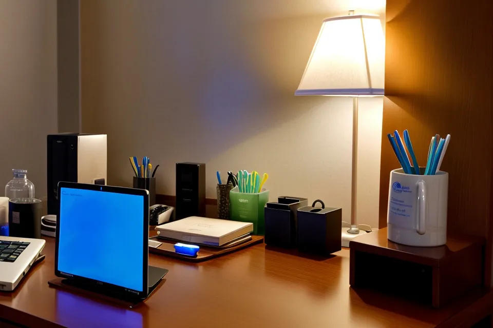 A hotel bathroom door left ajar as a visual anchor for better sleep during business travel