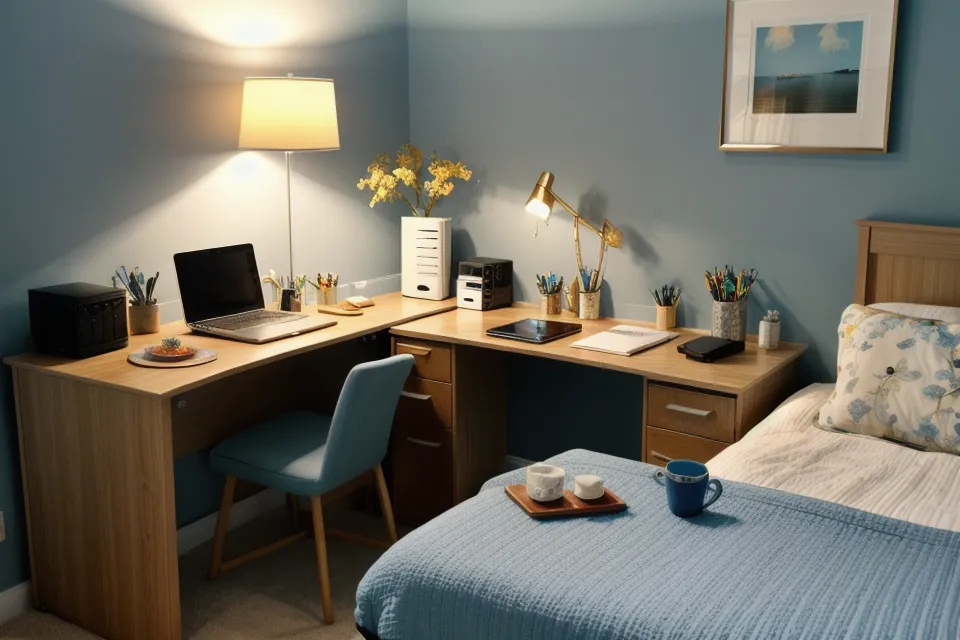 Closing a laptop at night as part of a nightly routine that supports stress management and career performance