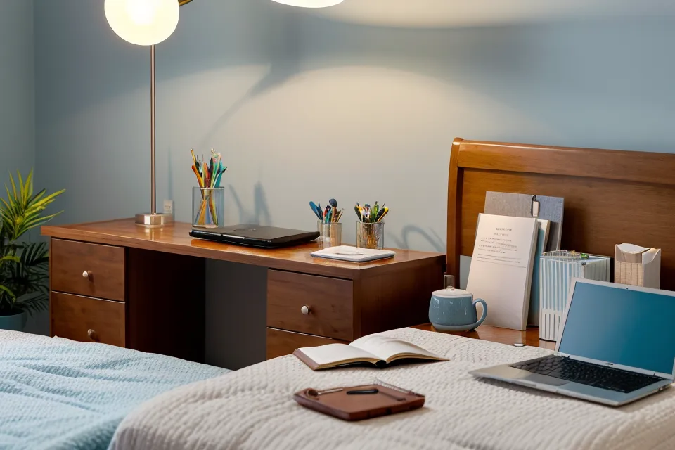 Medical-grade sleep tape for mouth taping and nasal breathing beside a glass of water on a sunlit nightstand