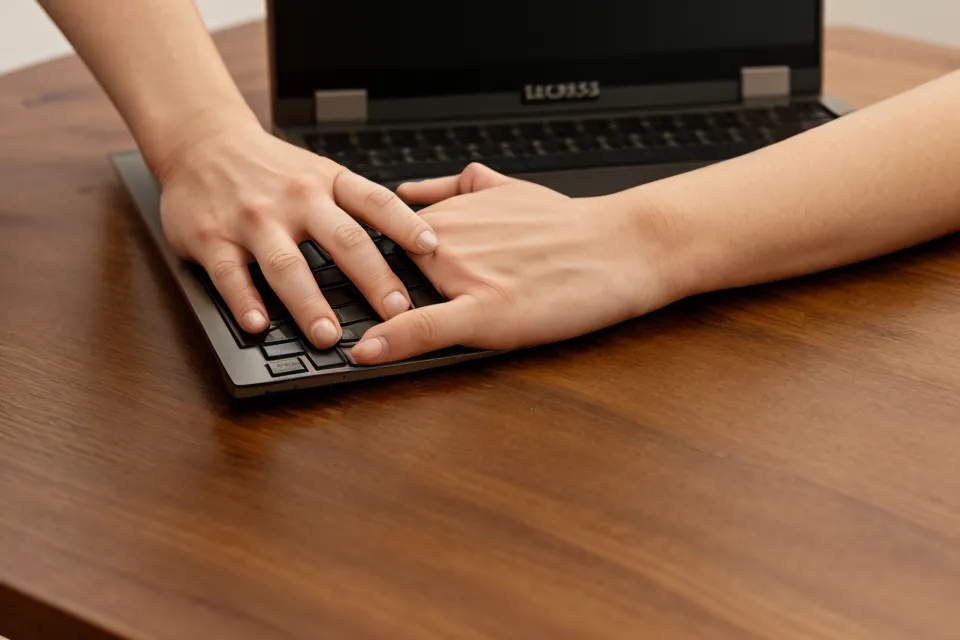 Executive burnout digital detox — leaving the laptop at the desk instead of carrying it to bed
